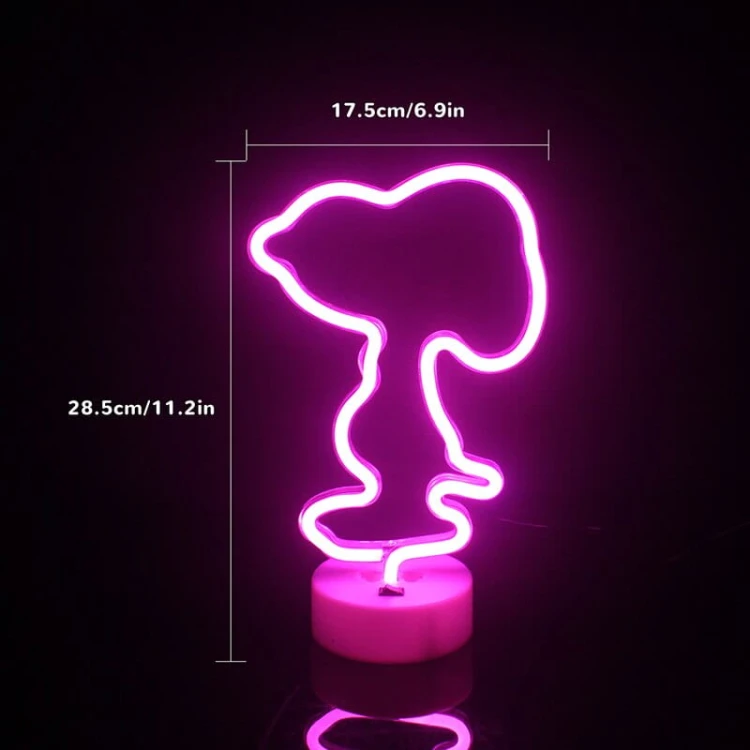 Snoopy świeci radością! Neon LED z USB – gotowy do powieszenia lub postawienia.