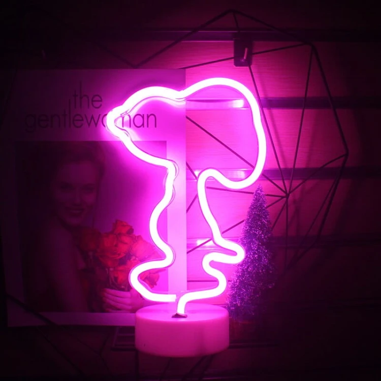 Snoopy świeci radością! Neon LED z USB – gotowy do powieszenia lub postawienia.
