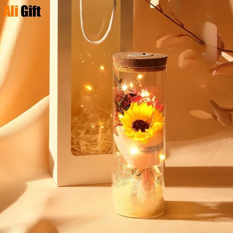 Prezent na Walentynki - Bukiet pachnących róż mydlanych pod szklaną kolbą