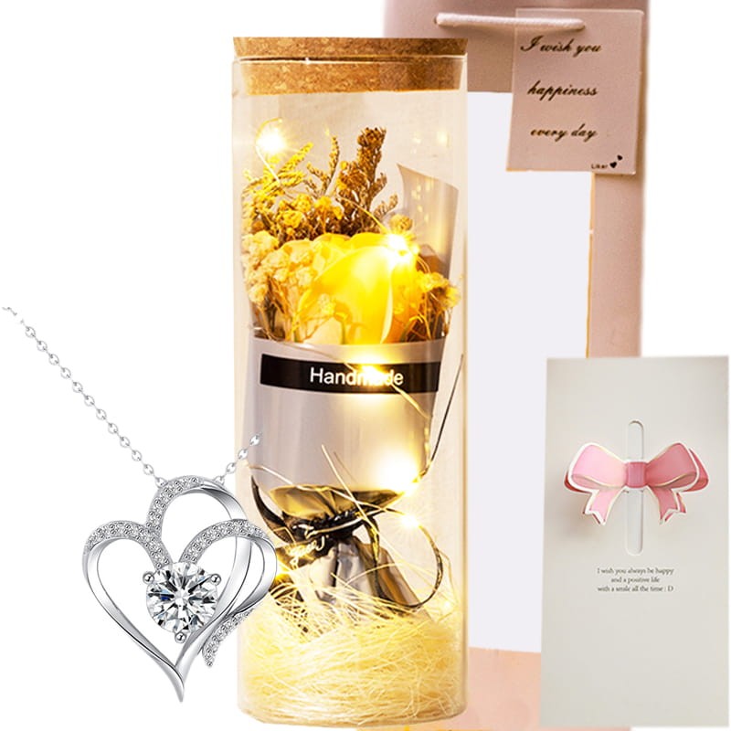 Prezent na Walentynki - Bukiet pachnących róż mydlanych pod szklaną kolbą