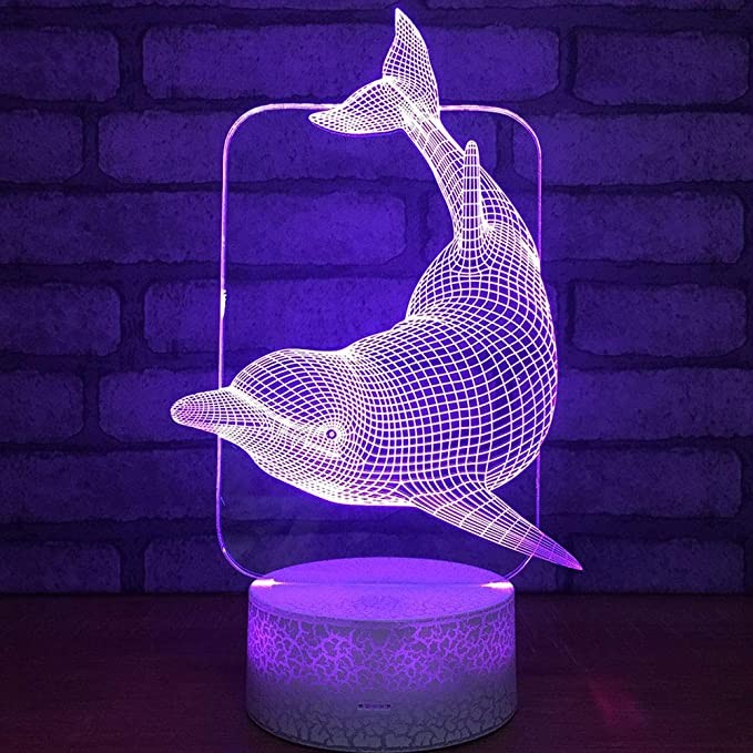 Lampka Nocna 3D lampa do wizualizacji 3D Delfin