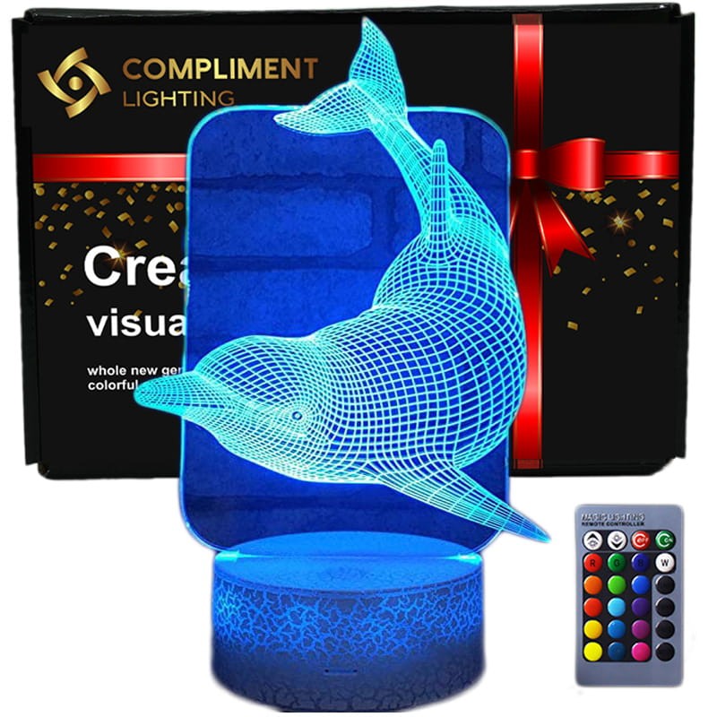 Lampka Nocna 3D lampa do wizualizacji 3D Delfin