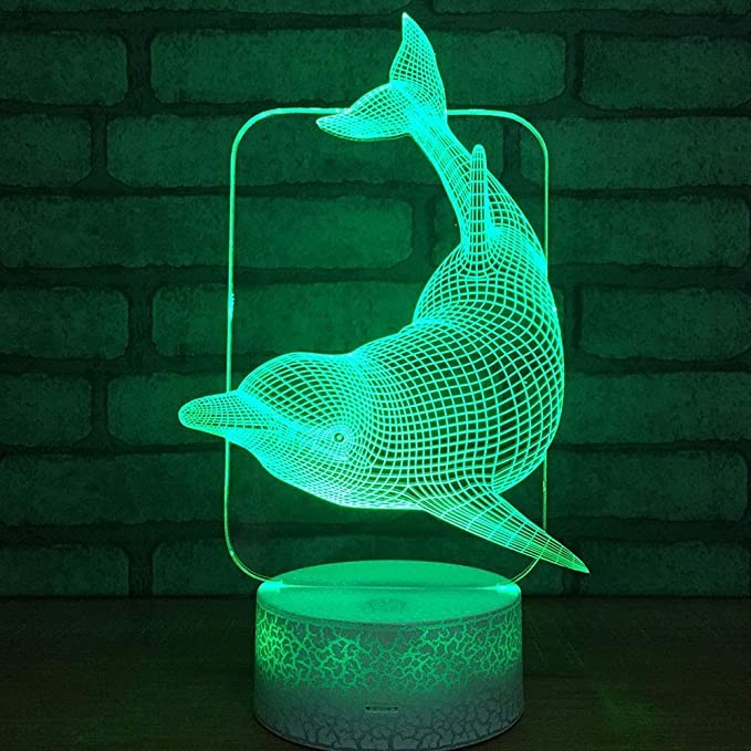 Lampka Nocna 3D lampa do wizualizacji 3D Delfin