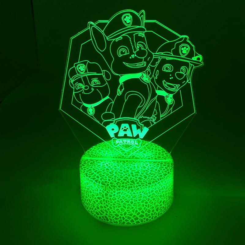 Personal 3D Lamp PAW Patrol – nowoczesna lampa LED USB z pilotem. Bajkowy akcent do pokoju dziecka, doskonały prezent.