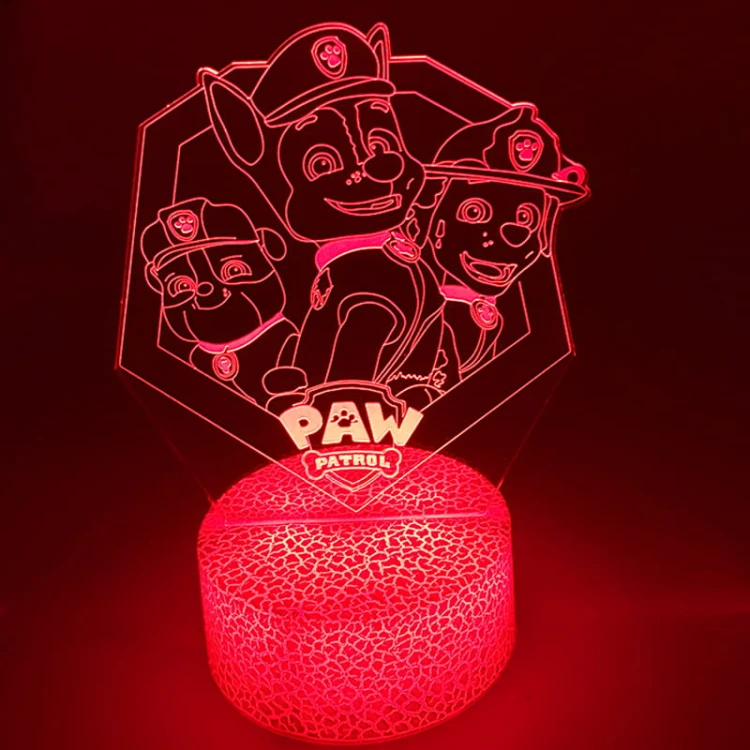 Lampa LED 3D PAW Patrol – kolorowa, bezpieczna i efektowna. Doskonała dekoracja pokoju dziecka, działa przez USB lub baterie.