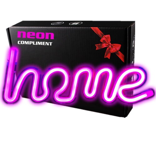 Neon LED USB/baterie lampka na ścianę Napis do pokoju znak neonowy Home różowy