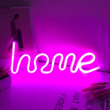 Neon LED USB/baterie lampka na ścianę Napis do pokoju znak neonowy Home różowy