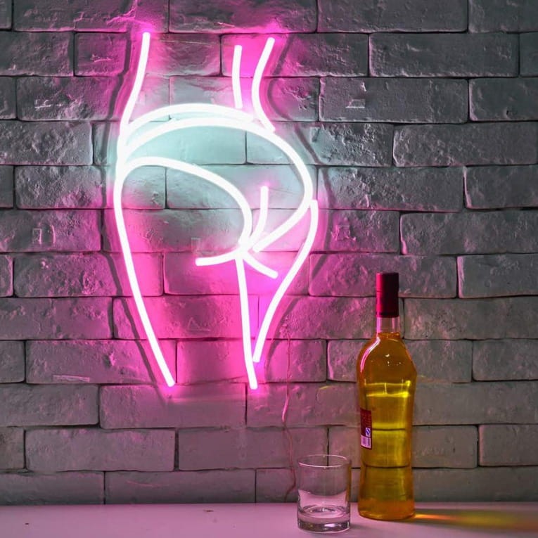 Duży Gotowy Neon led USB duży na ścianę kobieta postać