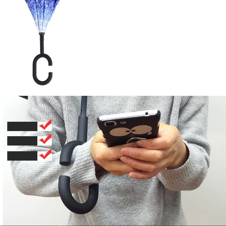 Dwuwarstwowa składana odwrotna parasolka