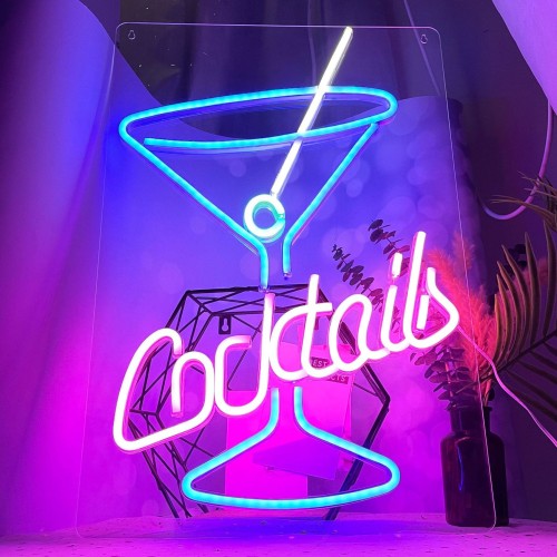 Gotowy Neon Duży led USB na ścianę znak Cocktails