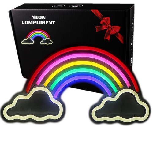 Duży Gotowy Neon led USB duży na ścianę tęcza chmura
