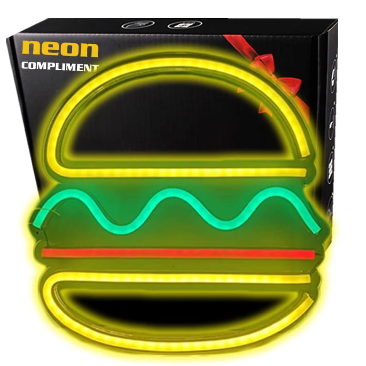 Compliment Neon Duży LED USB Na ścianę Hamburger