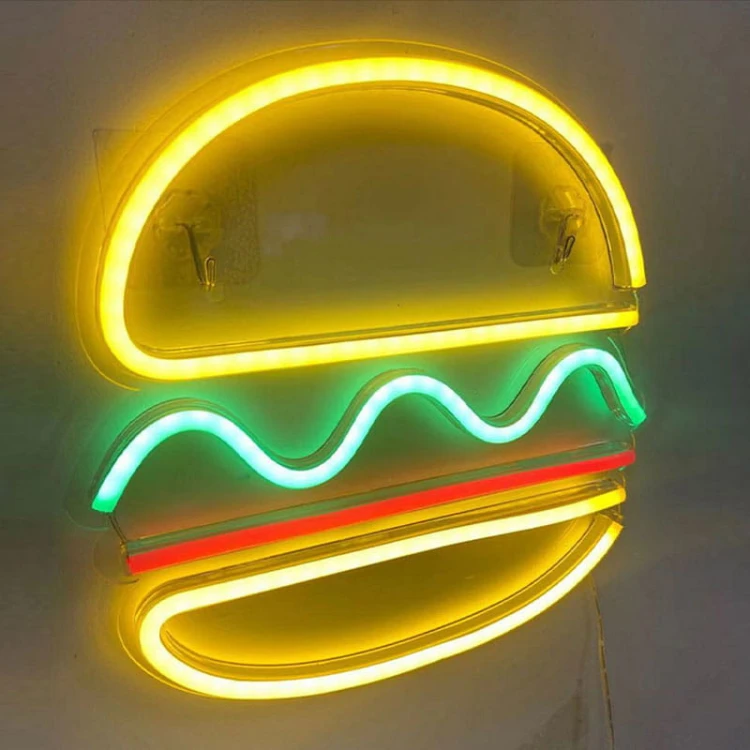 Compliment Neon Duży LED USB Na ścianę Hamburger