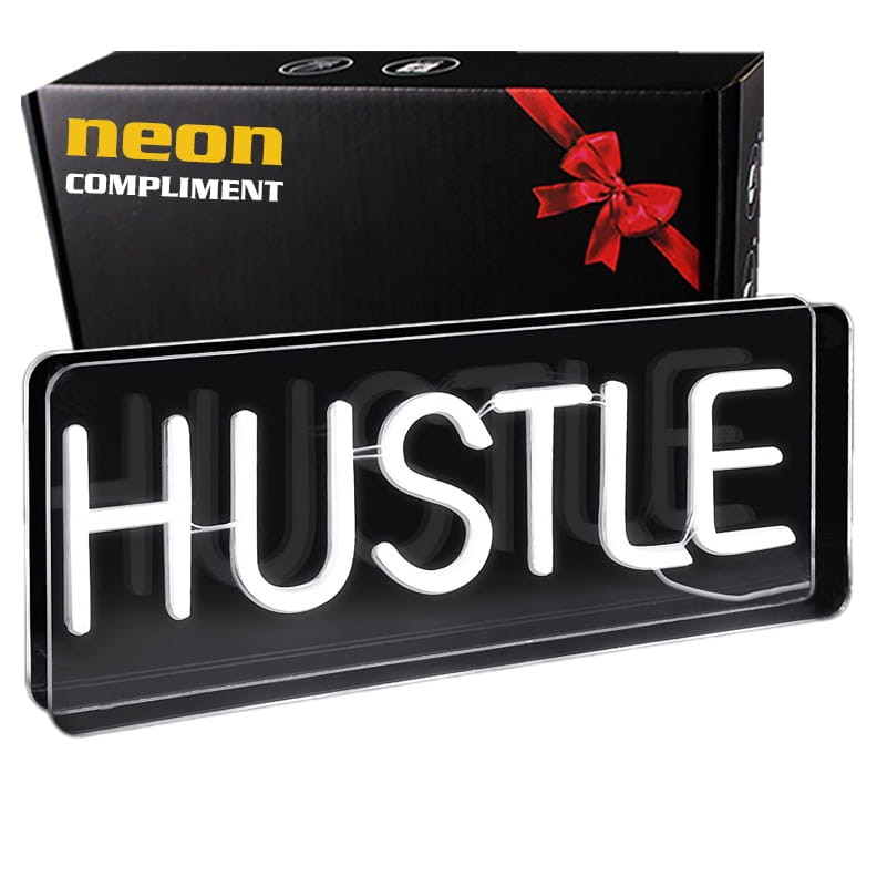 Duży Gotowy Neon led USB na ścianę Hustle