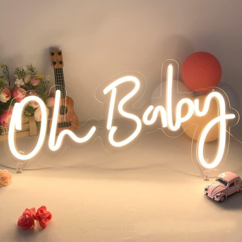 Neon LED „Oh Baby”  – idealny na baby shower i do pokoju maluszka.