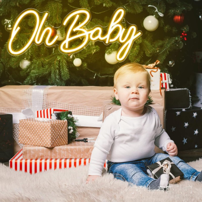 Neon LED „Oh Baby”  – idealny na baby shower i do pokoju maluszka.