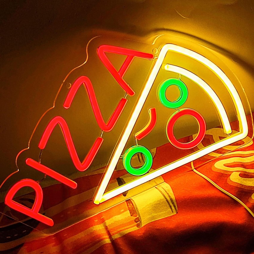 Duży Neon LED USB lampka na ścianę Napis do pokoju znak neonowy  PIZZA