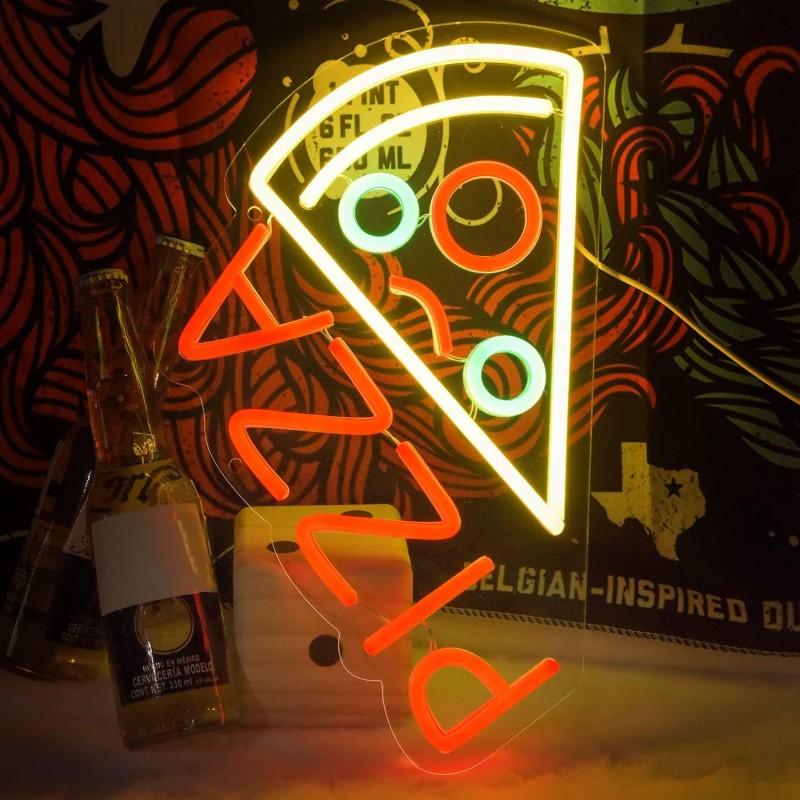Duży Gotowy Neon led USB na ścianę Pizza