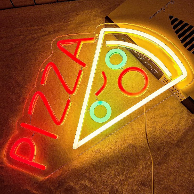 Duży Gotowy Neon led USB na ścianę Pizza