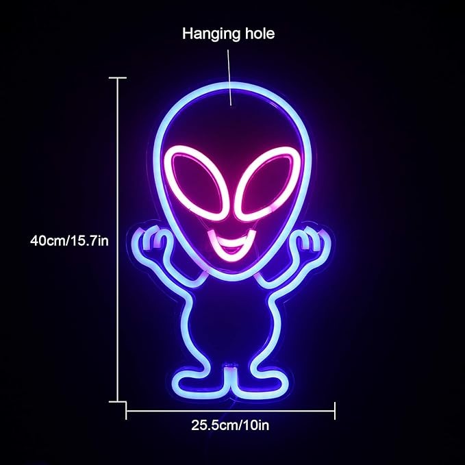 Duży Neon led USB duży na ścianę Kosmita