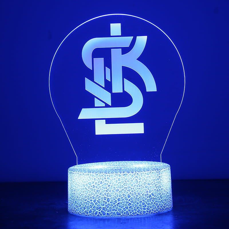 ŁKS Łódź – efektowna lampka nocna 3D LED USB.
