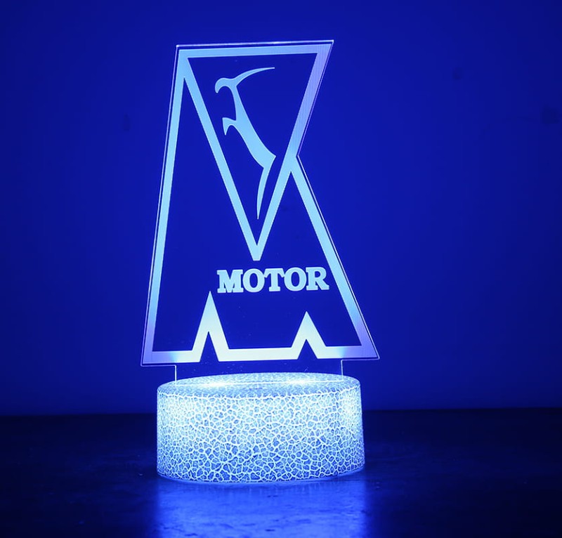 Lampka nocna 3D Liga polska Motor Lublin – piłkarska lampa LED USB dla kibiców z Lublina.