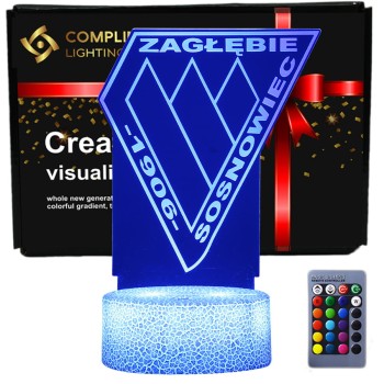 Lampka Nocna 3D lampa Liga polska piłka nożna Zagłębie Sosnowiec