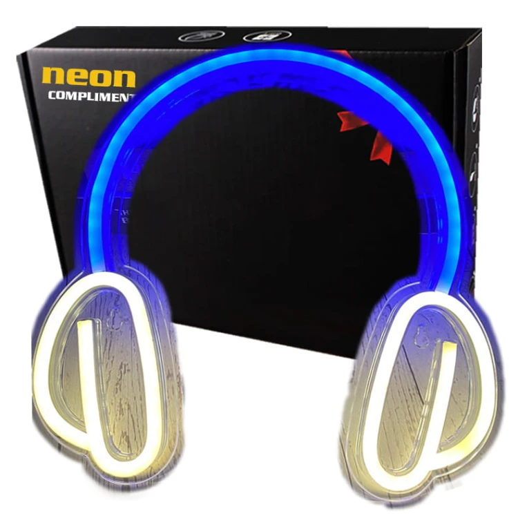 Duży Gotowy Neon led USB na ścianę Słuchawki