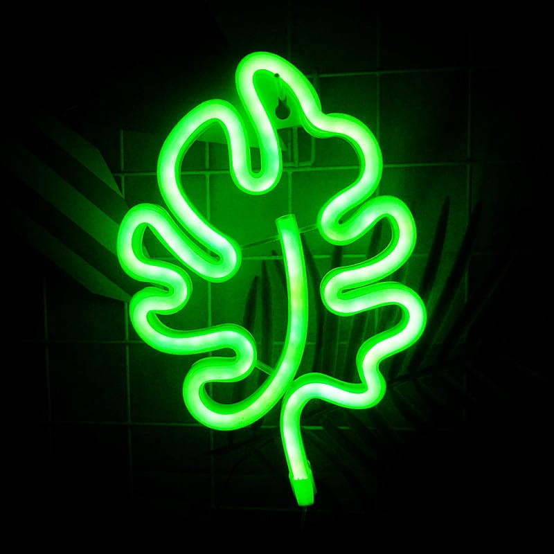 Gotowy Neon led USB na ścianę znak Liść