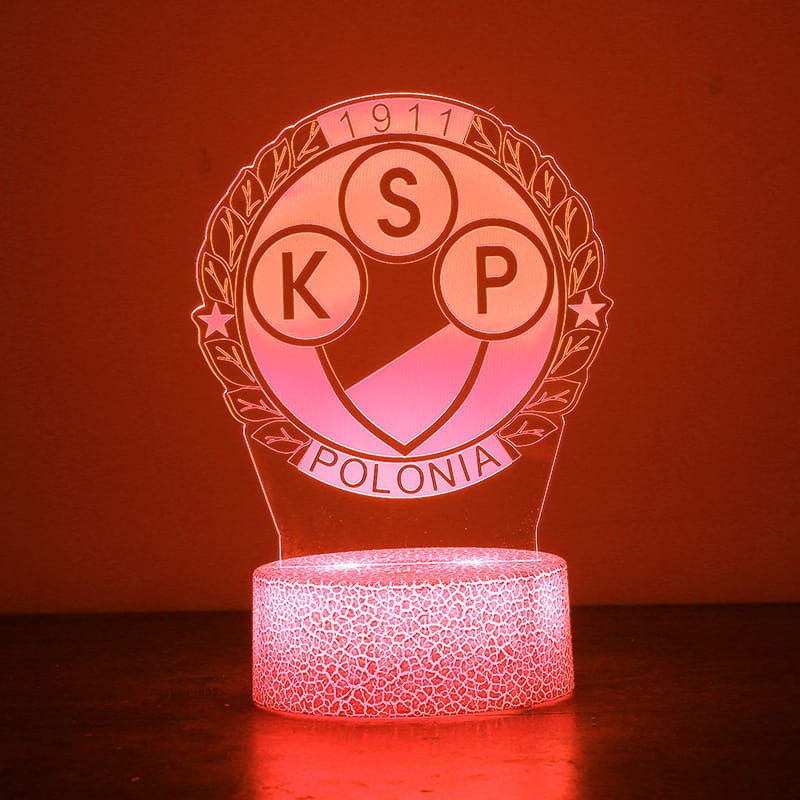 Polonia Warszawa – lampka 3D LED dla wiernego kibica