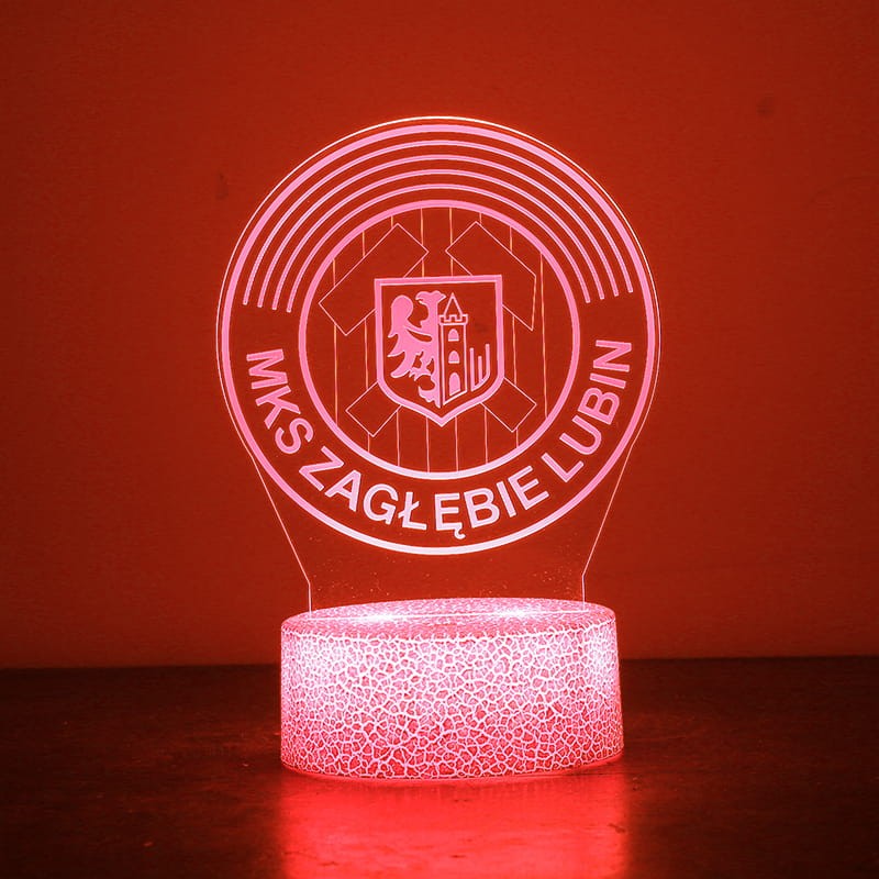 LED 3D Zagłębie Lubin – dekoracja pokoju kibica.