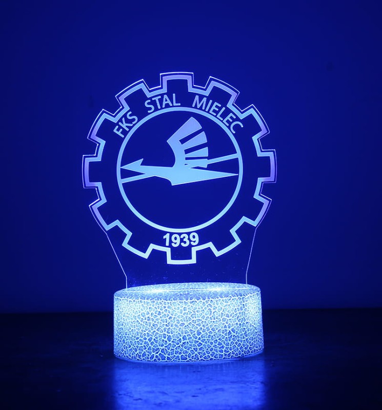 Lampka nocna 3D Liga polska Stal Mielec – piłkarska lampa LED USB dla kibiców z Mielca.