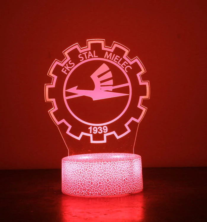 Piłkarska lampka 3D Stal Mielec – stylowy gadżet dla fana ligi polskiej.