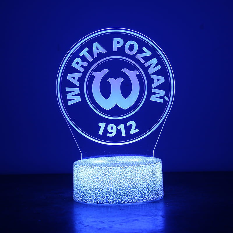 Lampka Nocna 3D lampa do wizualizacji 3D Liga polska piłka nożna Warta Poznań