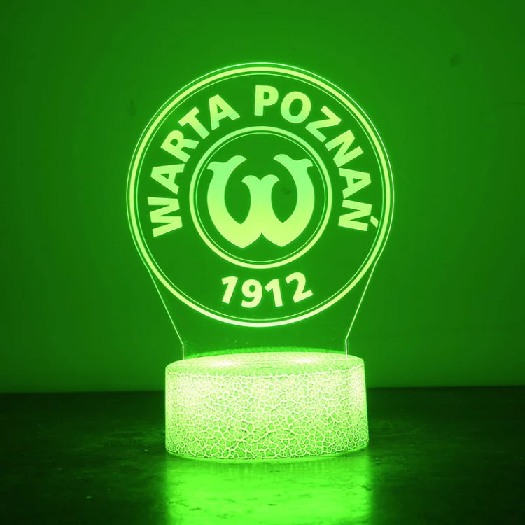 Lampka Nocna 3D lampa do wizualizacji 3D Liga polska piłka nożna Warta Poznań