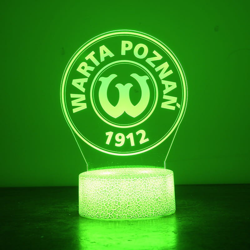 Lampka Nocna 3D lampa do wizualizacji 3D Liga polska piłka nożna Warta Poznań