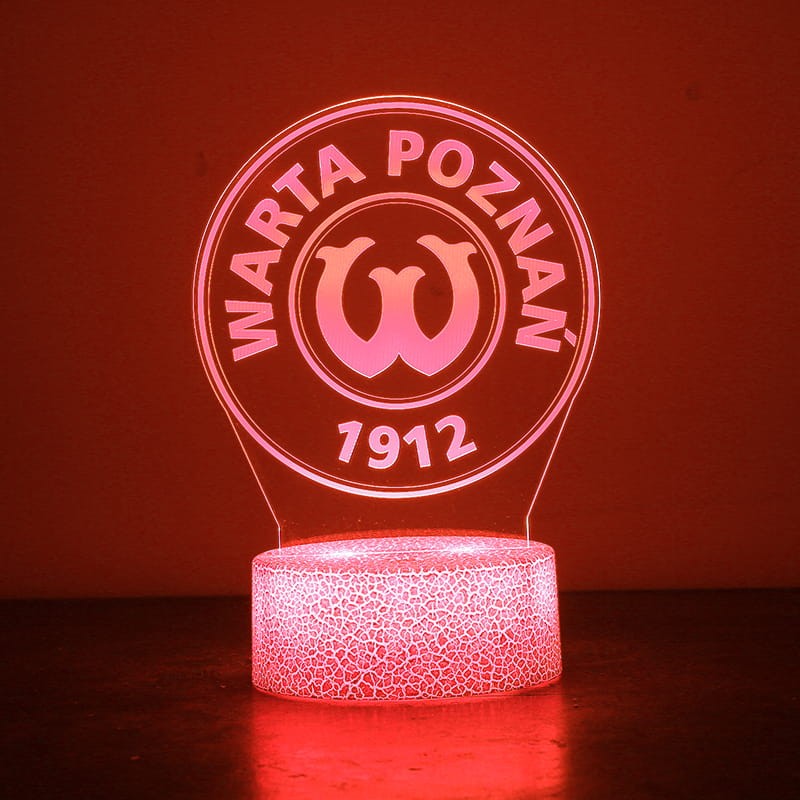 Lampka Nocna 3D lampa do wizualizacji 3D Liga polska piłka nożna Warta Poznań
