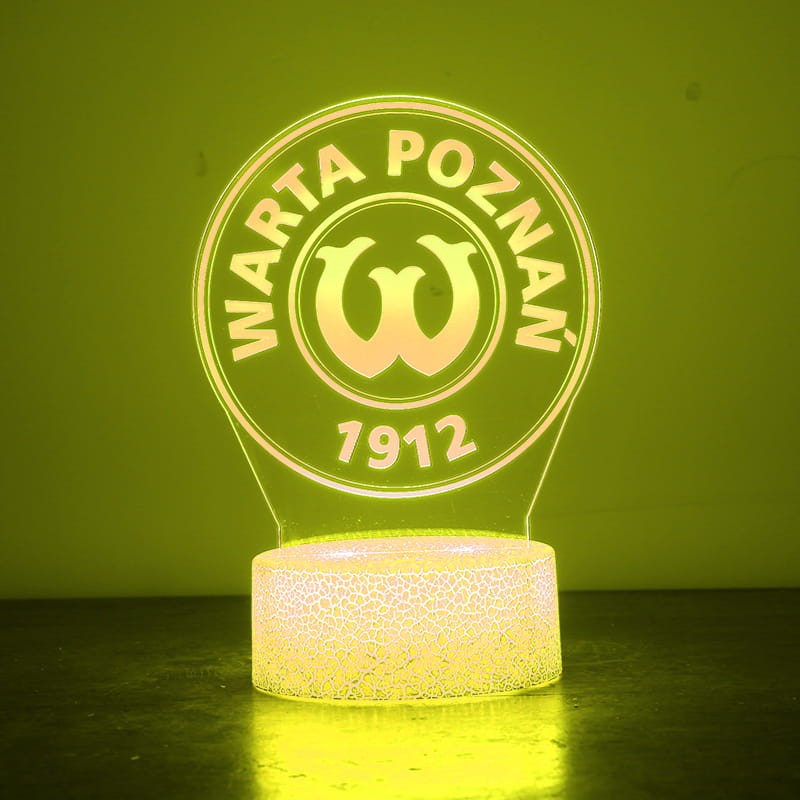 Lampka Nocna 3D lampa do wizualizacji 3D Liga polska piłka nożna Warta Poznań