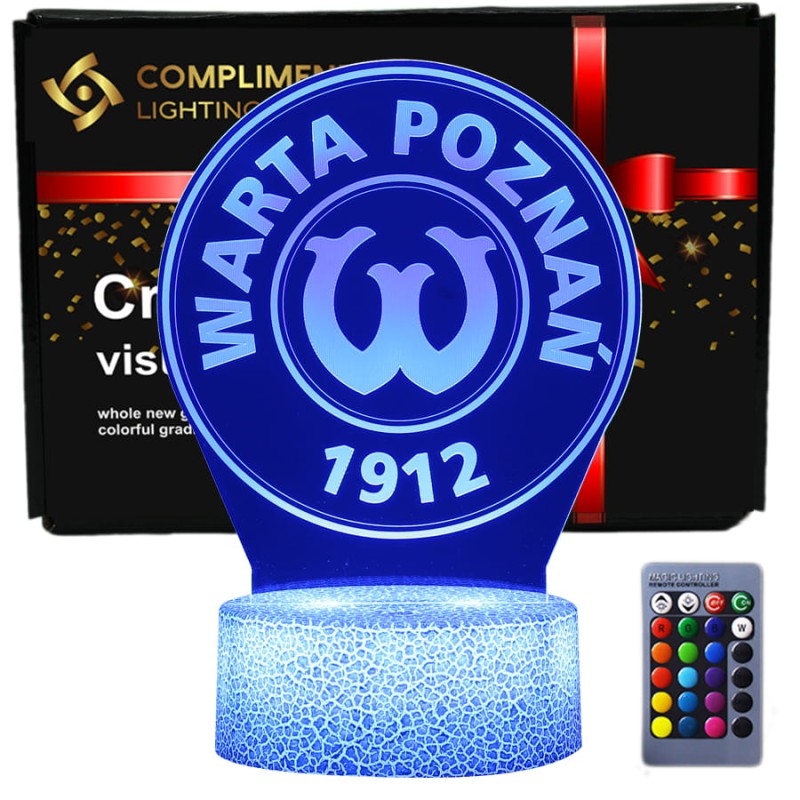 Lampka Nocna 3D lampa do wizualizacji 3D Liga polska piłka nożna Warta Poznań