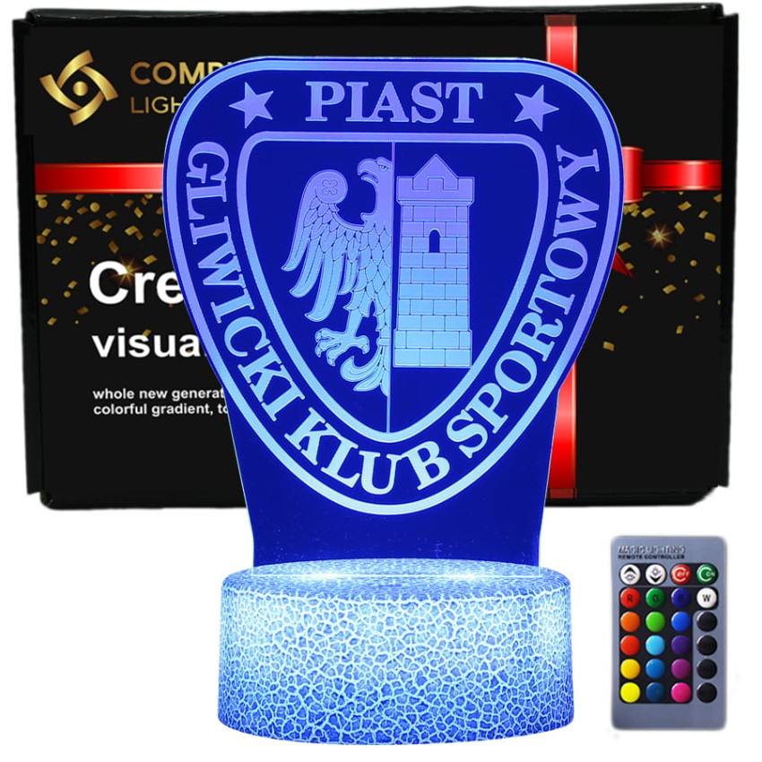 Lampka Nocna 3D lampa Liga polska piłka nożna Piast Gliwice