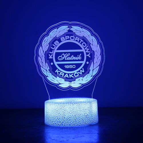 Lampka nocna 3D Liga polska Hutnik Kraków – piłkarska lampa LED USB dla kibiców z Nowej Huty.