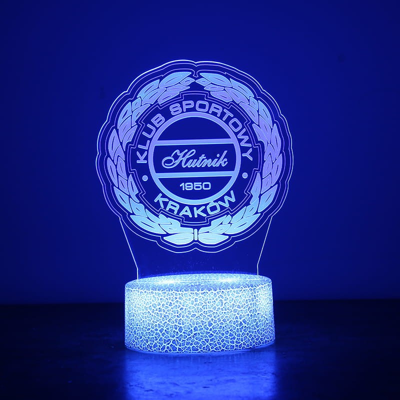 Lampka nocna 3D Liga polska Hutnik Kraków – piłkarska lampa LED USB dla kibiców z Nowej Huty.