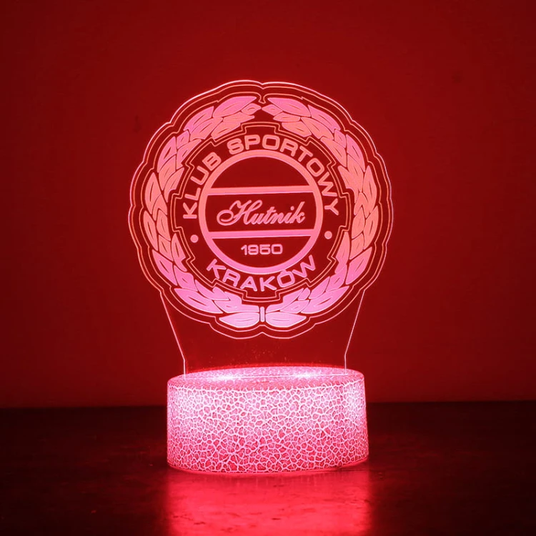 Lampka nocna 3D Hutnik Kraków Piłka Nożna – efektowna lampa USB dla fana klubu z Krakowa.