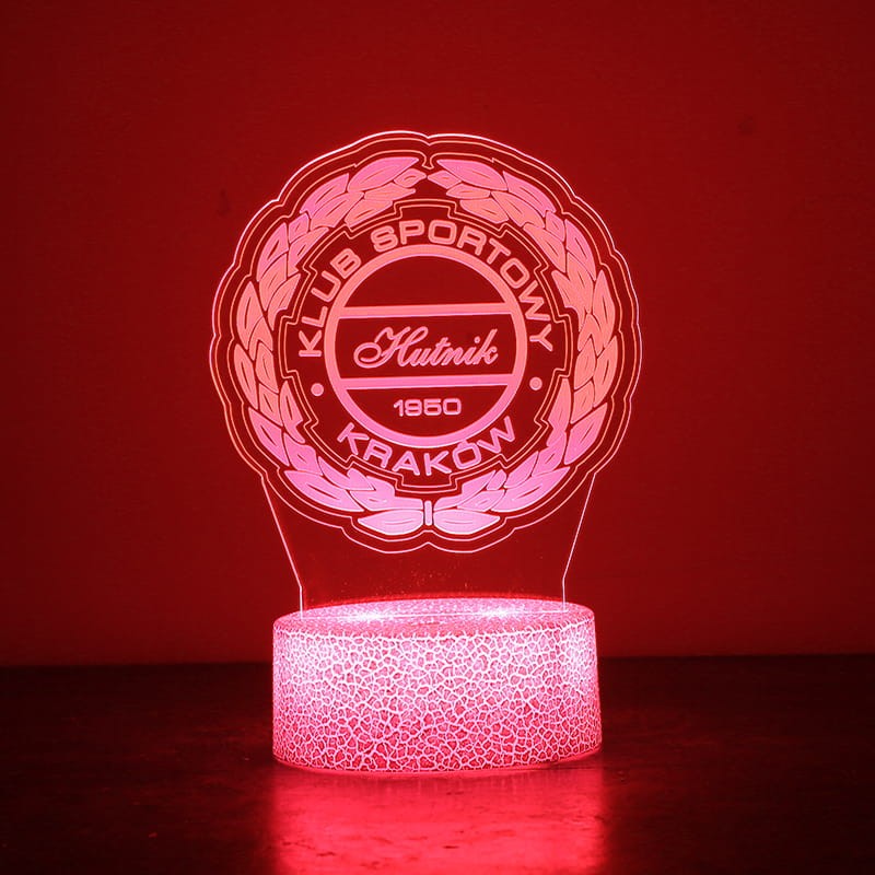 Lampka nocna 3D Hutnik Kraków Piłka Nożna – efektowna lampa USB dla fana klubu z Krakowa.
