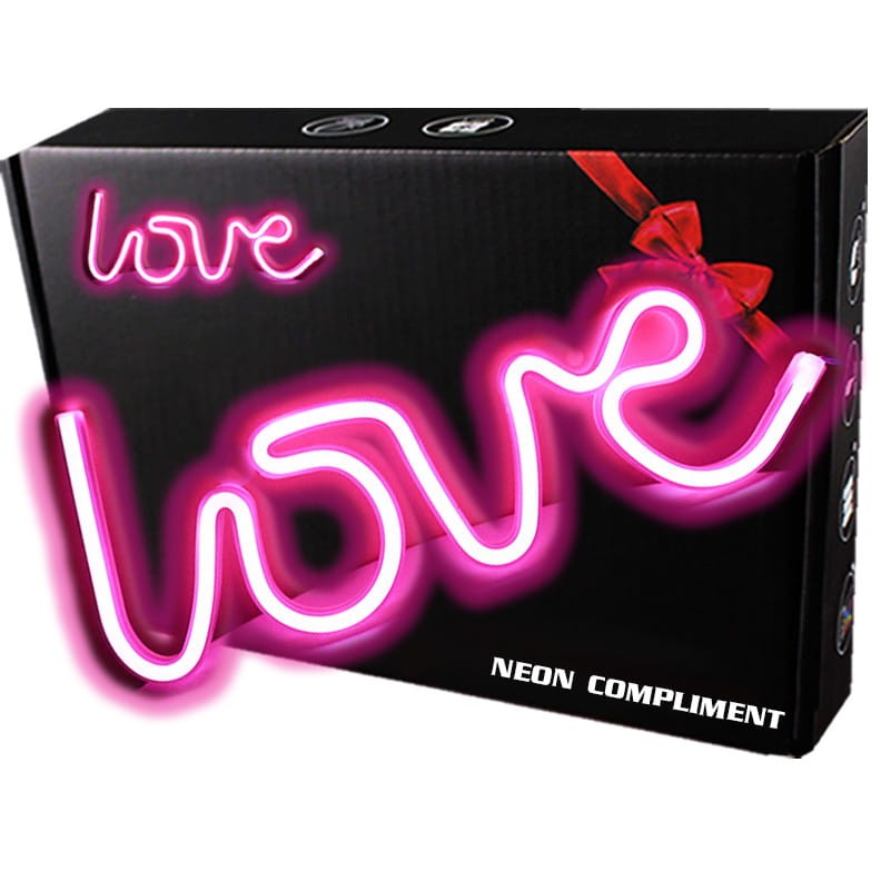 Neon LED Baterie Na ścianę Love