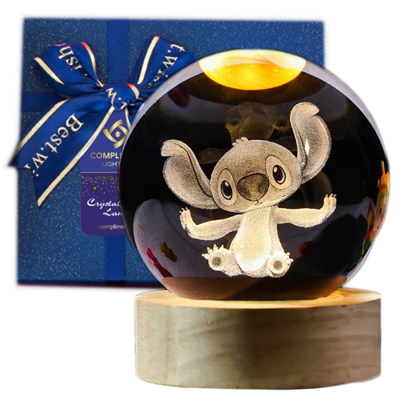 Lampka nocna 3D Kryształowa Kula Znak Zodiaku Lilo