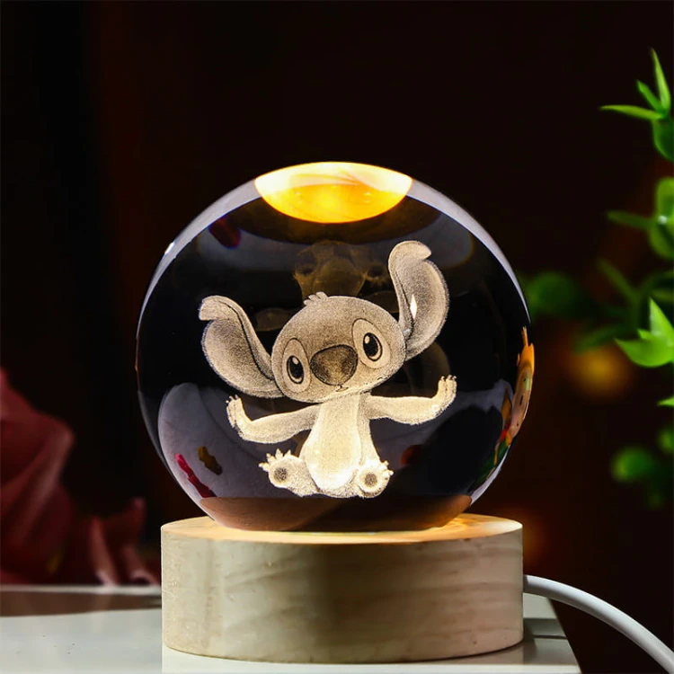 Lampka nocna 3D Kryształowa Kula Znak Zodiaku Lilo