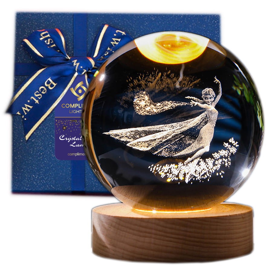 Lampka nocna 3D Kryształowa Elsa