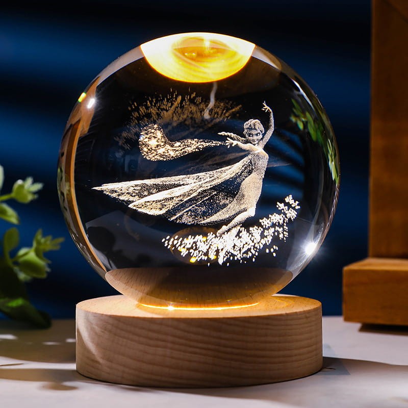 Lampka nocna 3D Kryształowa Elsa