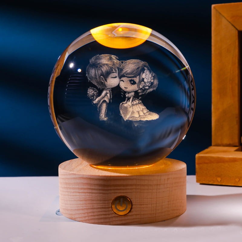 Lampka nocna 3D Kryształowa Love